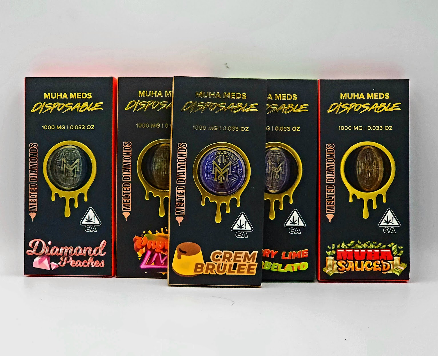 MuhaMeds 1000mg Melted Diamonds Cartridges (Mixed Flavors)